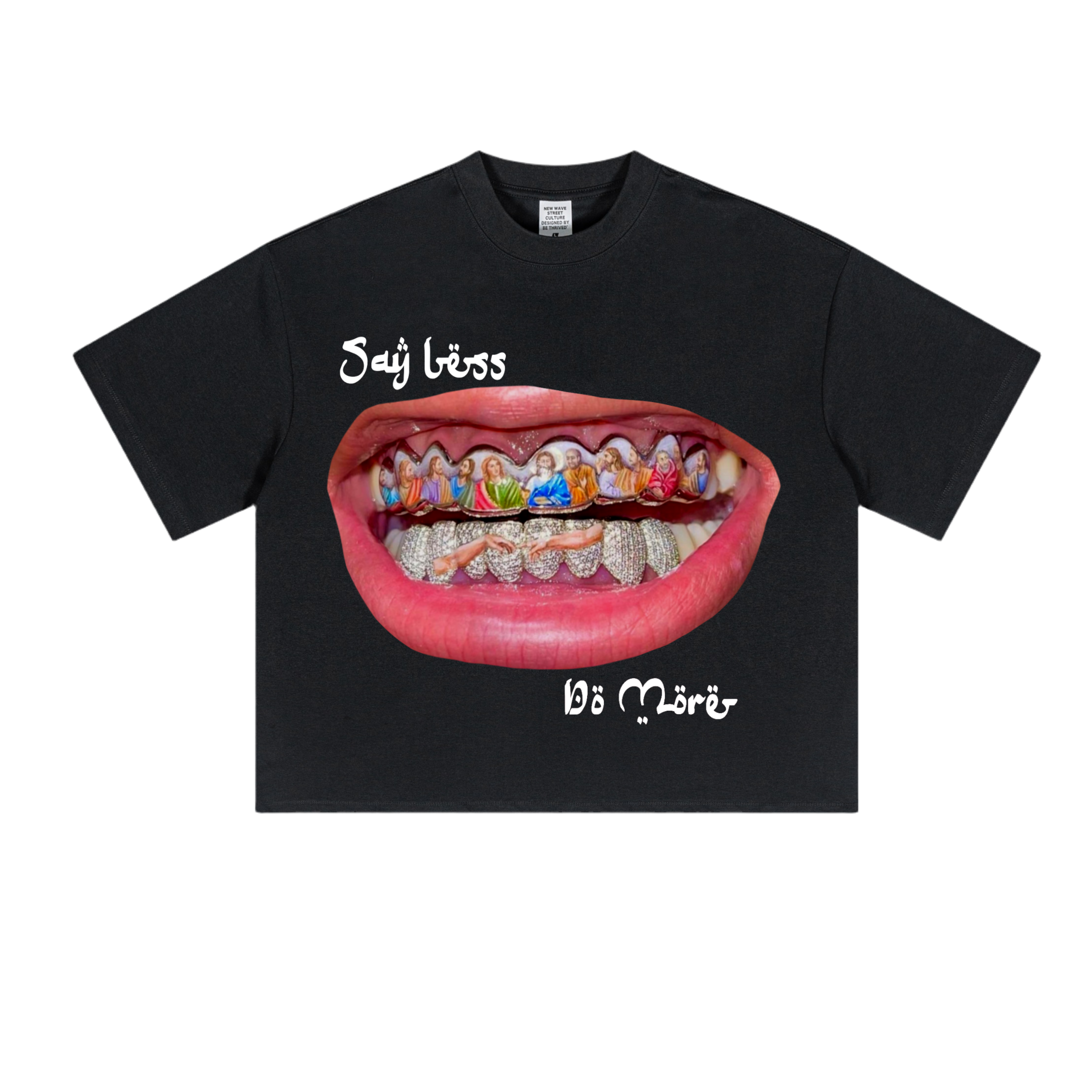 ‘Last Supper Grillz’ Oversized Cropped T-Shirt