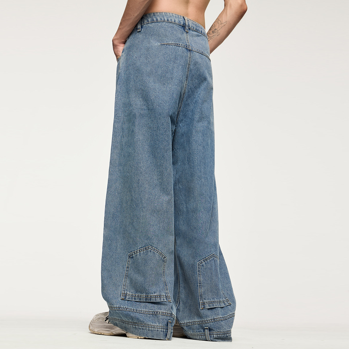 ‘Crusader’ Wide-leg Mirror Jeans