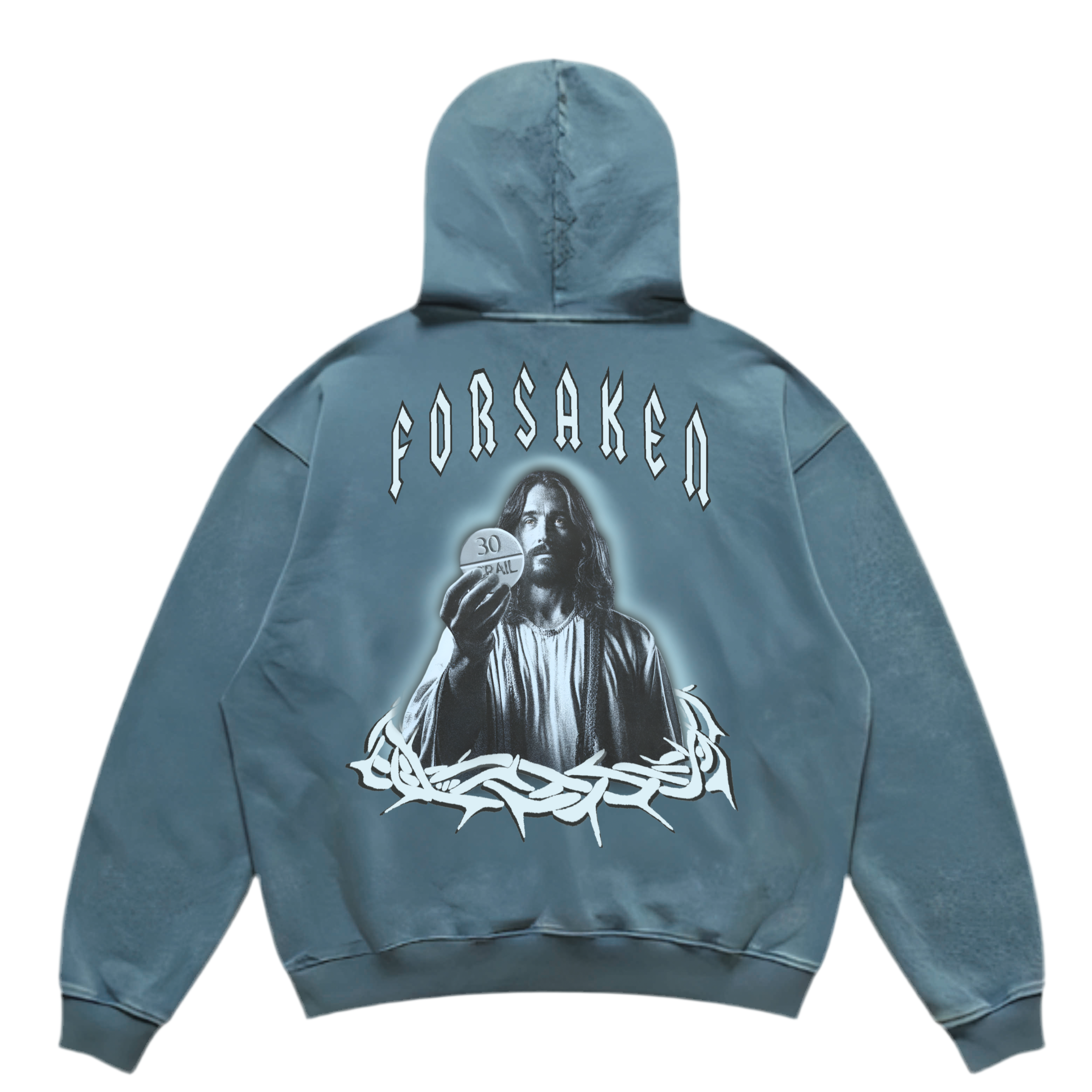 ‘PERISH 30’ Unisex Super Heavyweight Oversized Faded Hoodie(440GSM)