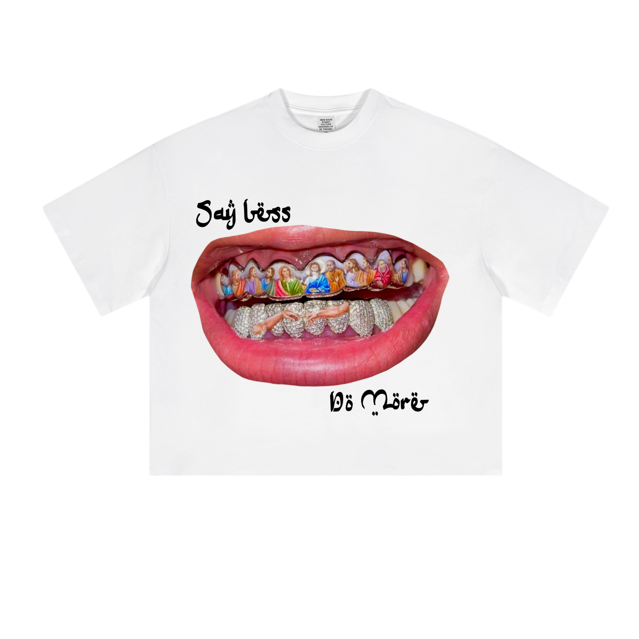 ‘Last Supper Grillz’ Oversized Cropped T-Shirt