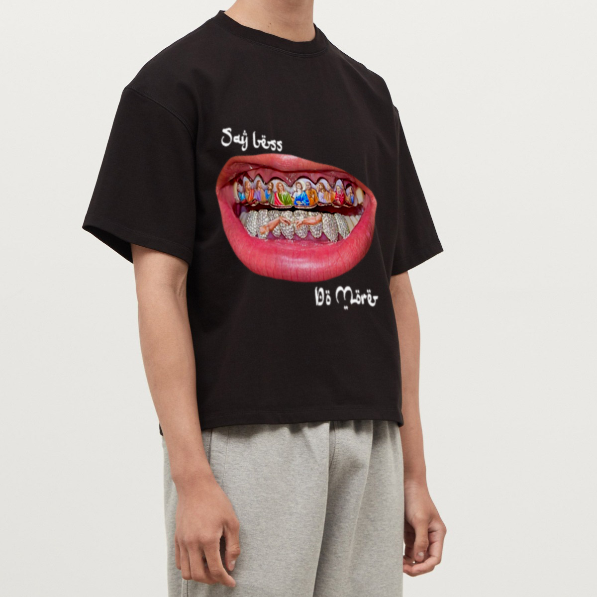 ‘Last Supper Grillz’ Oversized Cropped T-Shirt