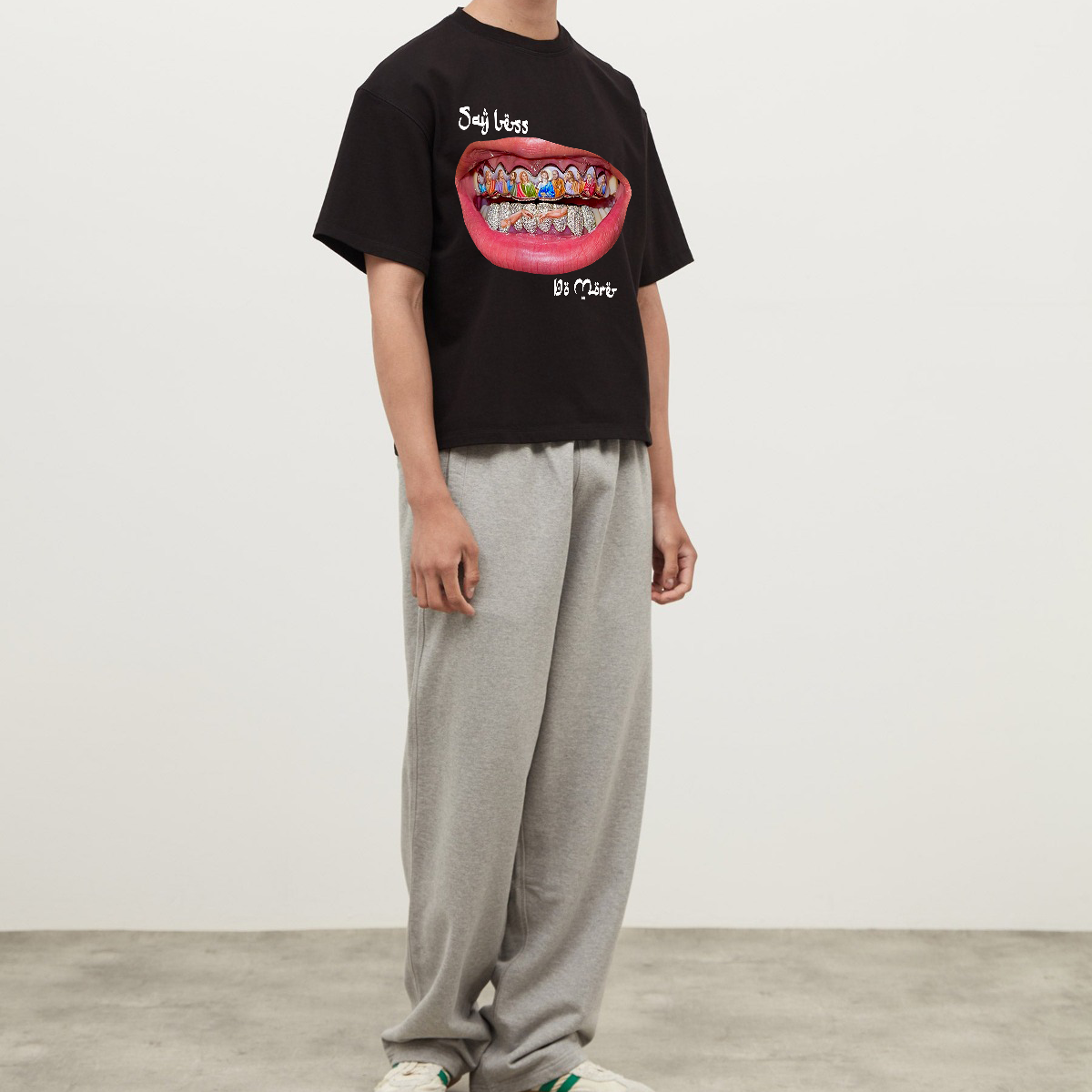 ‘Last Supper Grillz’ Oversized Cropped T-Shirt